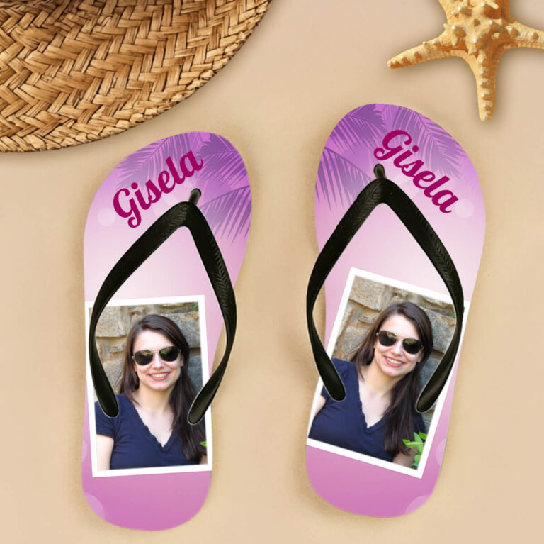 Personalisierte Flip Flops mit deinem Foto und Namen