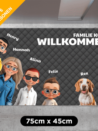 Personalisierte Fußmatte - Cartoon Zuhause