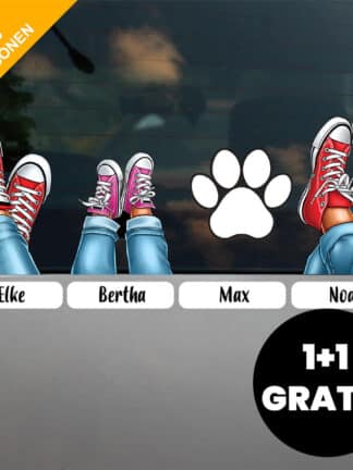 Personalisierter Autoaufkleber 1+1 GRATIS