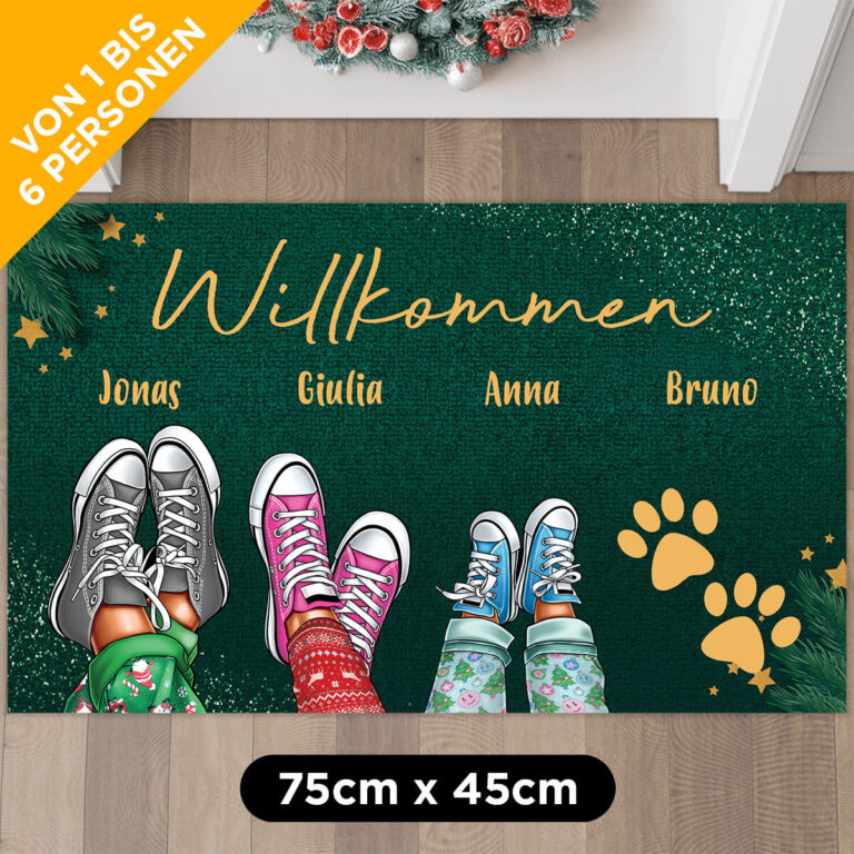 Personalisierte Fußmatte - Sneaker - Festtage