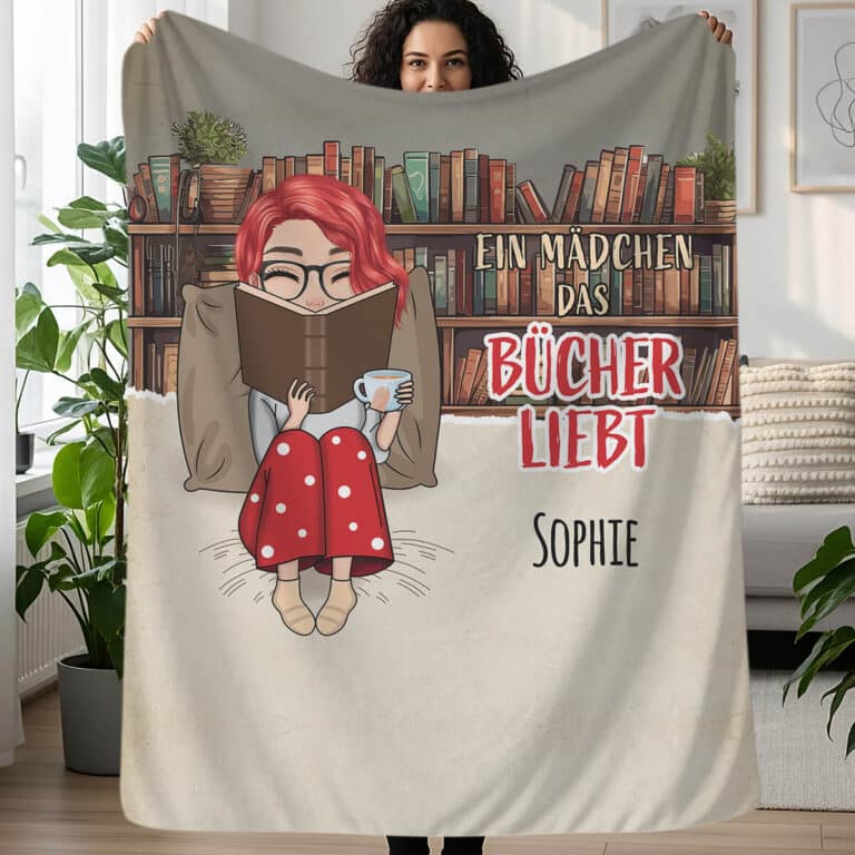 Personalisierte Decke für Buchliebhaber