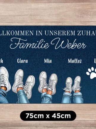 Personalisierte Fußmatte - Familien-Sneaker