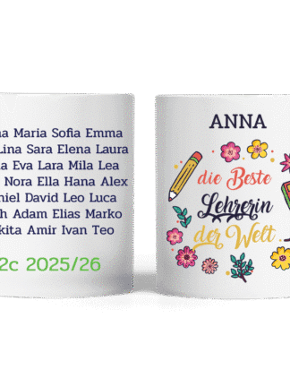 Personalisierte Tasse - Beste Lehrerin der Welt