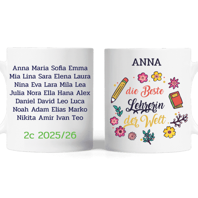 Personalisierte Tasse - Beste Lehrerin der Welt