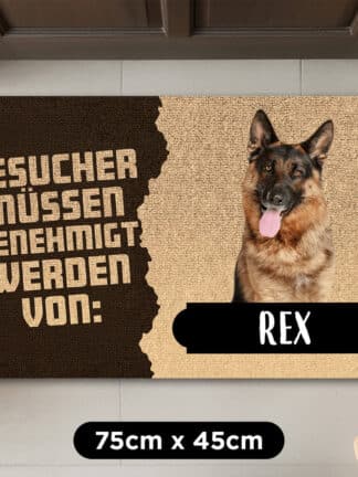 Personalisierte Fußmatte – Besucher müssen genehmigt werden von