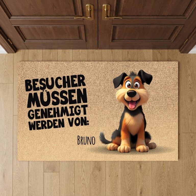 Personalisierte Fußmatte - Besucher müssen genehmigt werden von