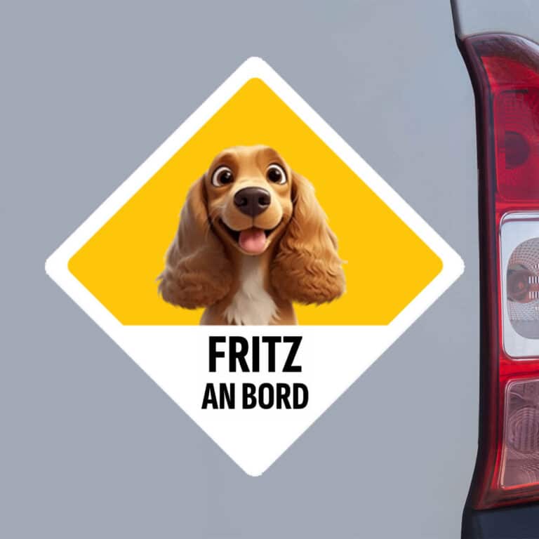 Personalisierter Aufkleber - Hund an Bord