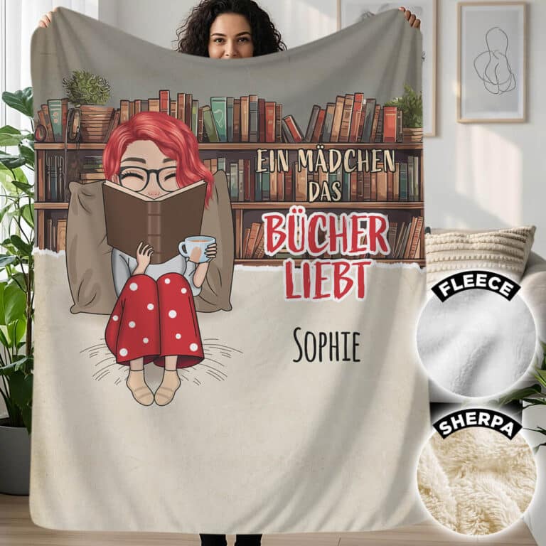 Personalisierte Decke für Buchliebhaber
