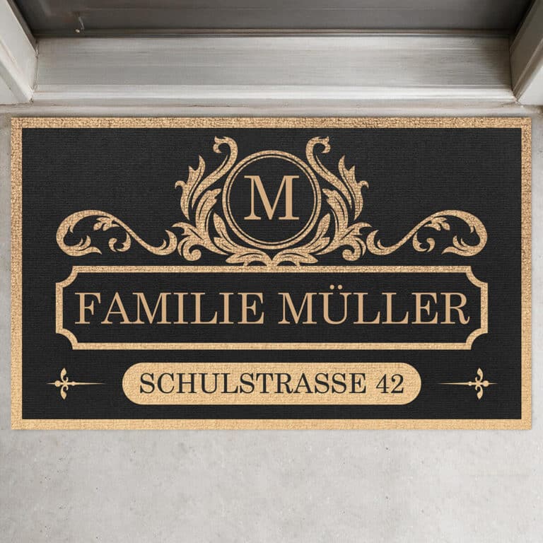 Personalisierte Fußmatte mit Deinem Nachnamen
