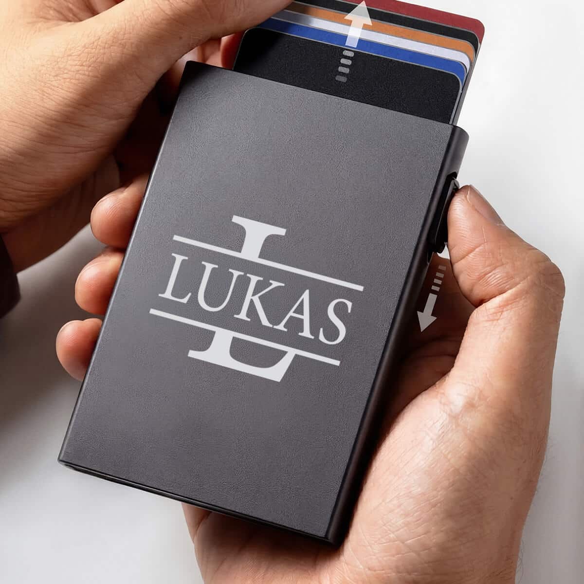 Personalisierter Aluminium-Kartenhalter